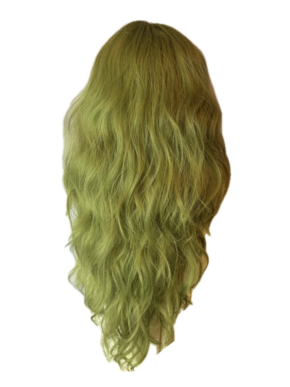 Long Wavy Olive Green Women’s Wig - Unbranded - Picture 2 of 8